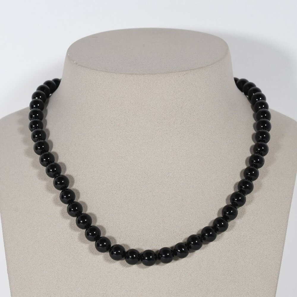 Tiffany & Co. Black Onyx Toggle Necklace - Sterling Silver 925 W Tiffany Pouch